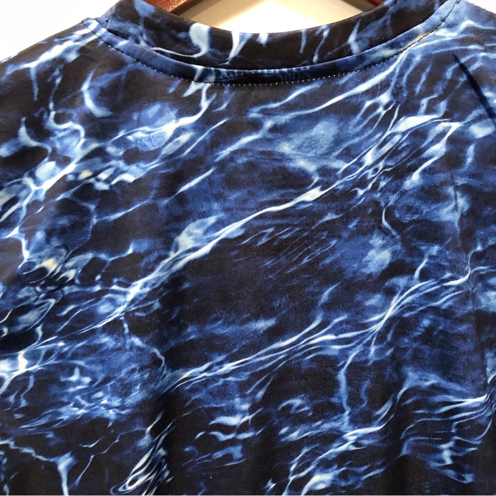 Mossy Oak Fishing Short Sleeve Rash Guard Blues Youth 10-12 New - Picture 14 of 16